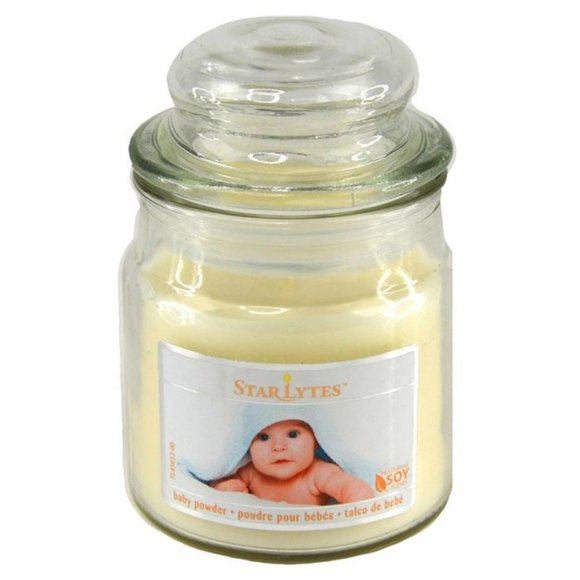 NEW! StarLytes Newborn BABY POWDER Natural Shower gift Nursery Jar one wick 3 oz - Picture 4 of 6